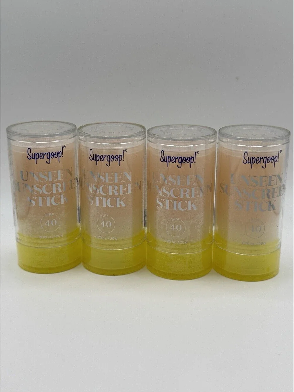 Lot of 4 Supergoop! Unseen Sunscreen Stick SPF 40  0.70 oz Exp 06/2027